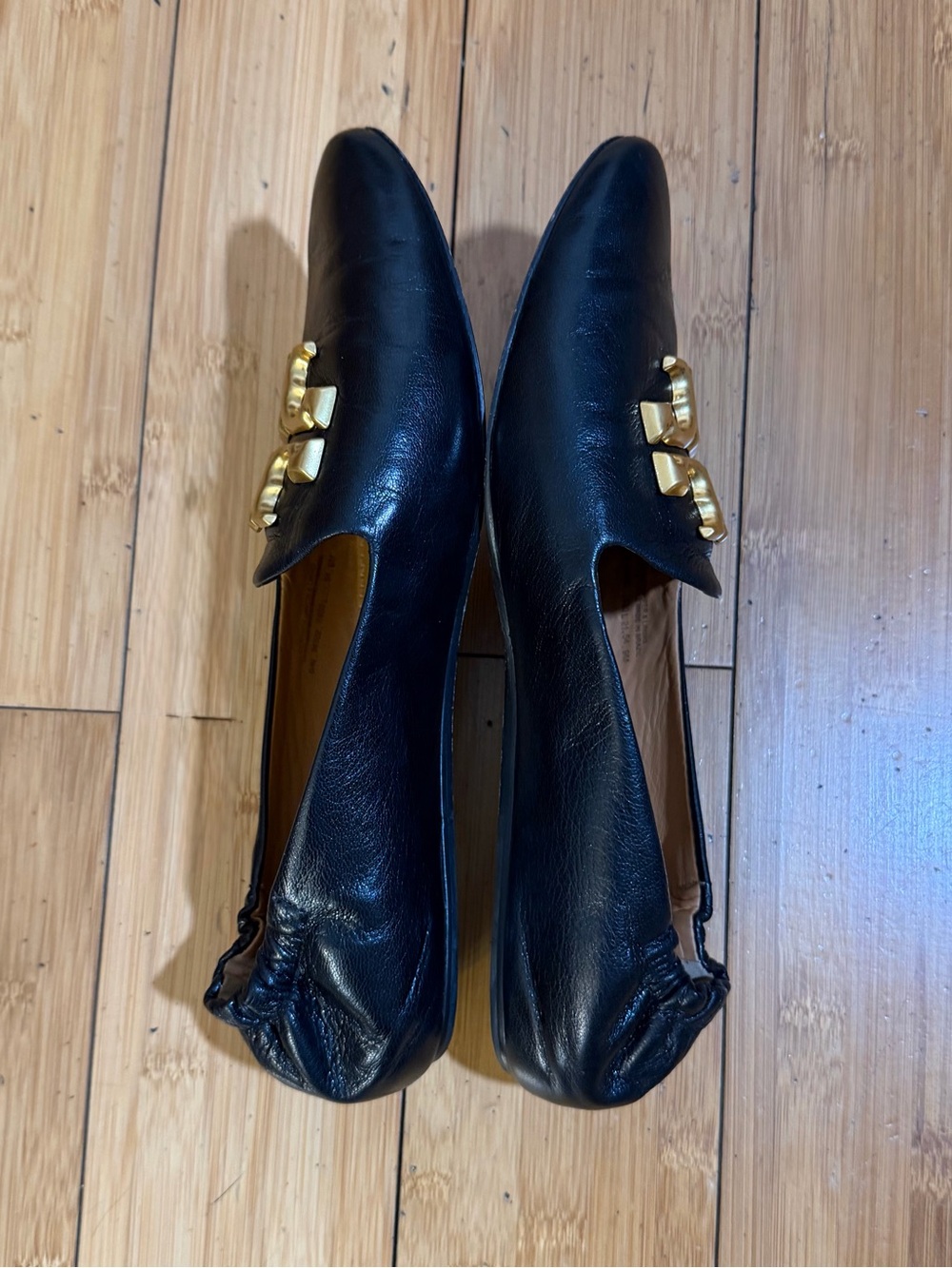 Tory Burch Eleanor Smoking Flat Loafer Black Size 9 - Picture 9 of 14